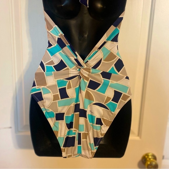 “TRINA TURK” Disco Deco Halter Neck Bathing Suit - Picture 14 of 16